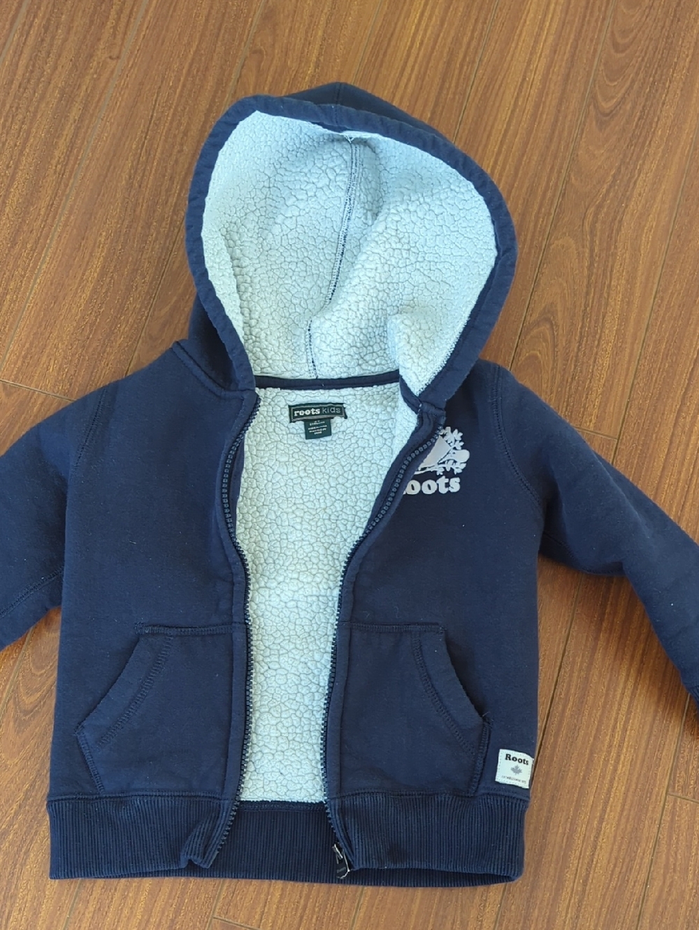 Roots Kids 3T Navy Sherpa-Lined Hoodie